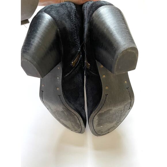 Sam Edelman Suede Leather Western Heeled Boots Black Size 10 - Picture 7 of 10